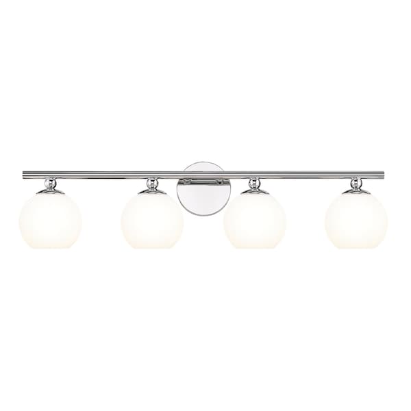 Z-Lite Neoma Vanity, 4-Light, 30 In.W x 6.75 In.L x 7.25 In.H, Chrome /Opal Etched 1100-4V-CH - main